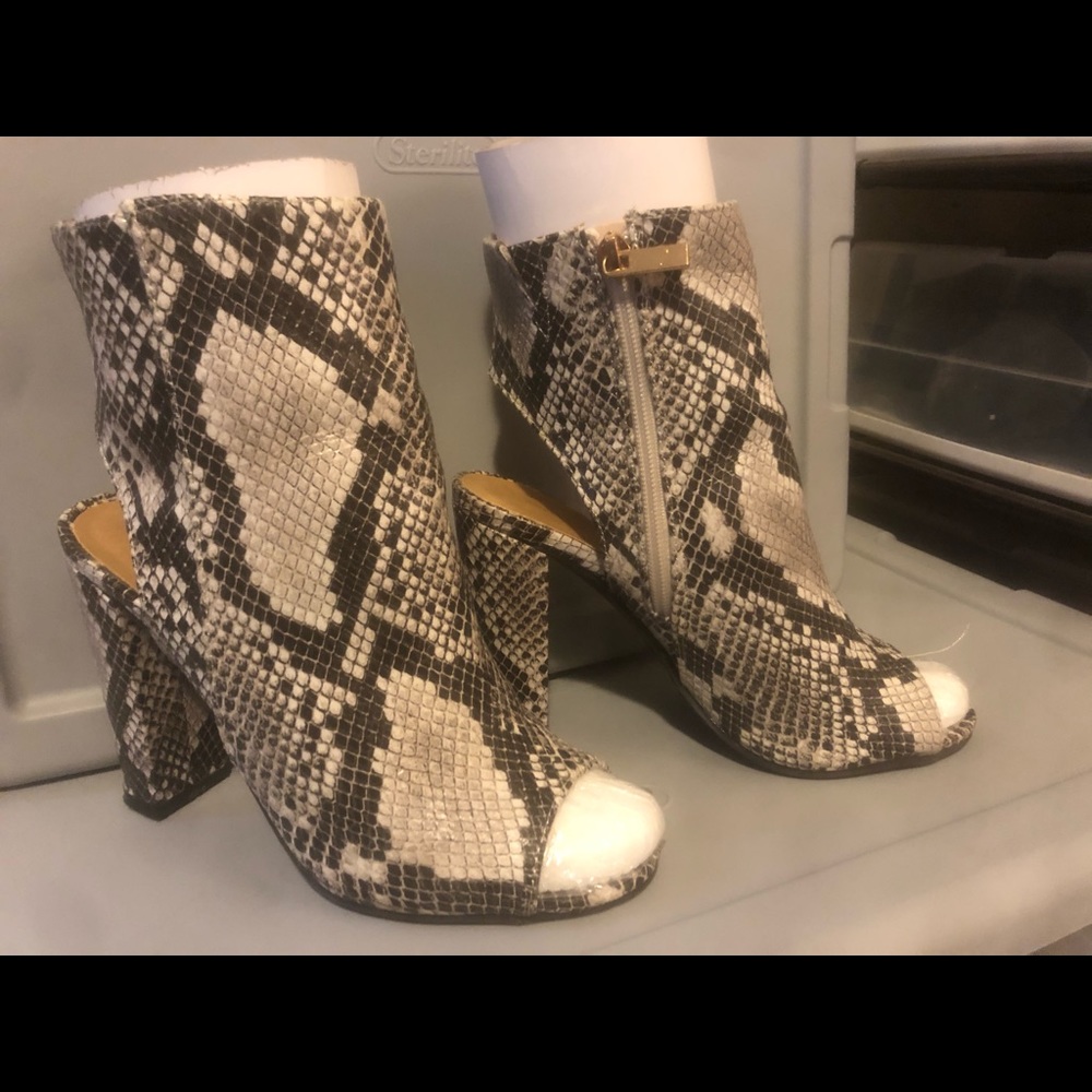 Snake Print Ankle Booties